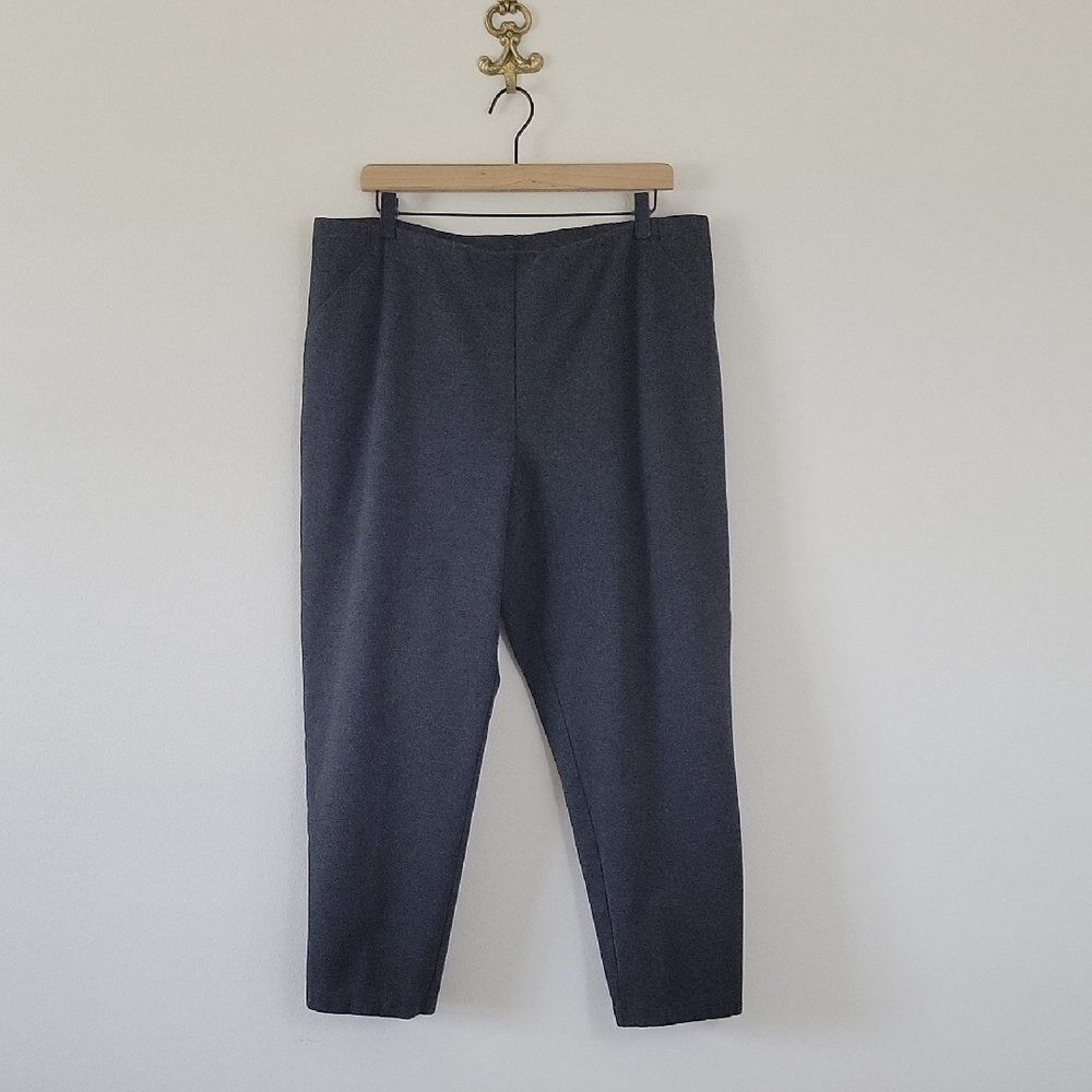 J Jill Heathered Charcoal Slim Leg Ponte Pants Sizeā XL